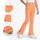 thumbnail image 1 of Pantalones de yoga acampanados de color liso para niñas, con bolsillos y cintura elástica, de poliéster, tallas medianas y grandes., 1 of 9
