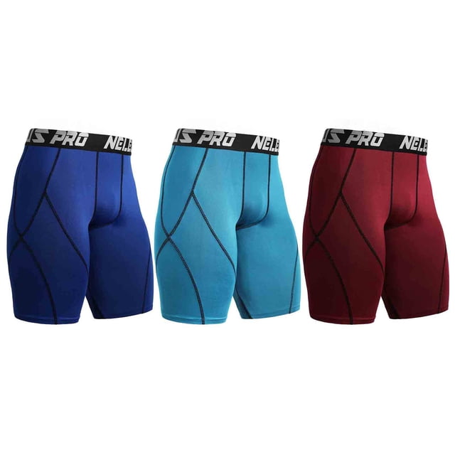 Pantalones cortos de compresión para hombre de 3 piezas, de secado rápido, elásticos, transpirables, Abanopi Pantalones cortos deportivos para hombre
