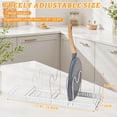 thumbnail image 3 of NUBILY Pots and Pans Organizer Rack, Expandable Cabinet Organizer, 7 Adjustable Compartments, Carbon Steel for Lids, Cutting Boards & Bakeware, White, 3 of 8