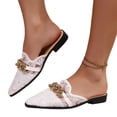 thumbnail image 6 of KEVCHE Loafer Mules for Women ,Rhinestone Slip On Mule Flats, Pointed Toe Casual Dressy Shoes , Lightweight Comfortable Office Walking Loafers, 6 of 7