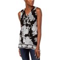 thumbnail image 1 of INC Blusa sin mangas con cordones florales para mujer, negro, mediano I-N-C Top sin mangas, 1 of 1