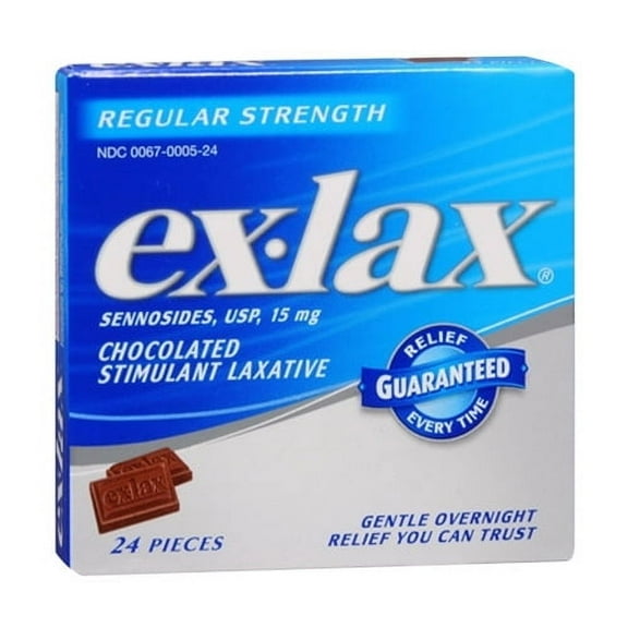 Ex-Lax Regular Strength Chocolated Stimulant Laxative Tablets - 24 Ea, 6 Pack