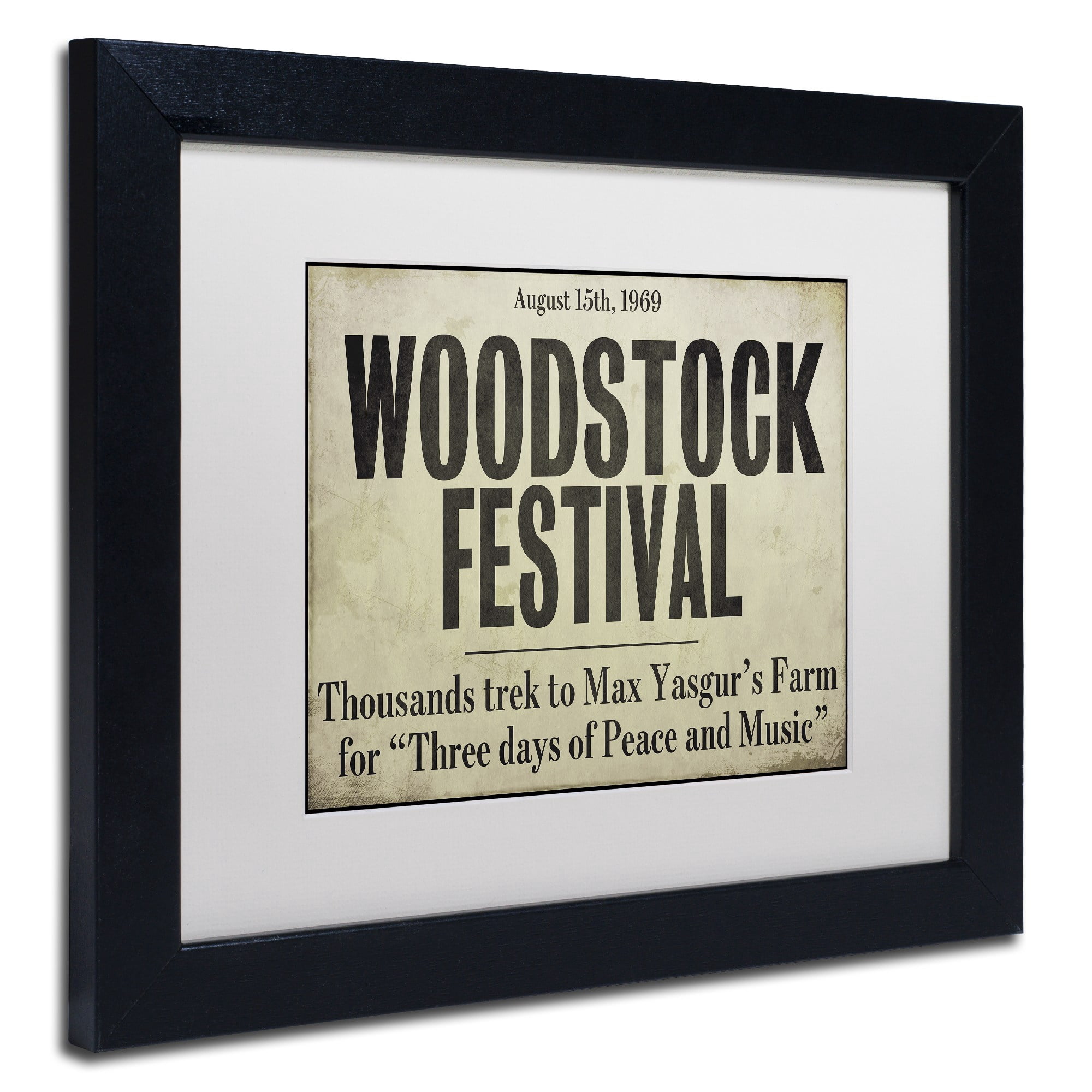 Trademark Fine Art "Woodstock" Canvas Art by Color Bakery White Matte, Black Frame