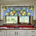 thumbnail image 3 of Yayeee Kitchen Curtains Tier Set of 2 Light Filtering 57"x24" Over Sink Window Panels, Green Lemon Plaid, 3 of 7