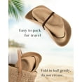 thumbnail image 5 of Womens Summer Straw Sun Hats Wide Brim Panama Fedora Beach Hat with Wind Lanyard UPF 80+, 5 of 16