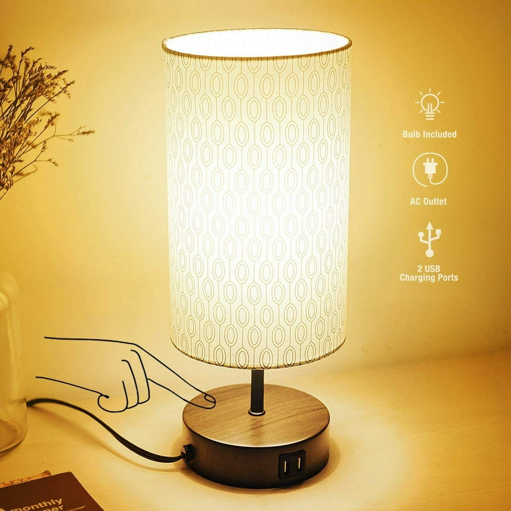 3-Way Touch Control Dimmable Table Lamp Modern Bedside Nightstand Lamps