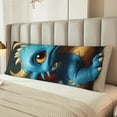 thumbnail image 2 of Balery Adorable Blue Baby Dragon Funda Protectora para Almohada Corporal de Algodón Hipoalergénico con Cierre(55 x 21 pulgadas), Almohadas No Incluidas, 2 of 7