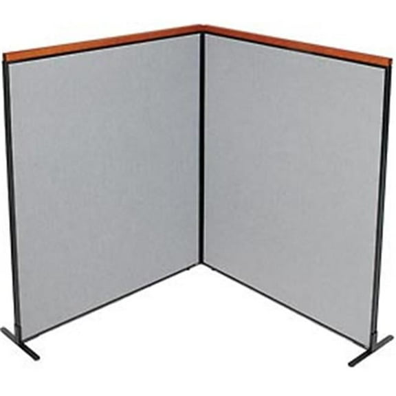 Deluxe Freestanding 2-Panel Corner Room Divider - Gray - 60.25 x 73.5 in.