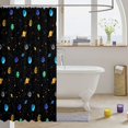 thumbnail image 3 of Manfei Cartoon Colorful Planets Shower Curtain 72Wx72L,Celestial Stars Bathroom Curtain,Black, 3 of 5