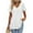 White, variant on Womens Tops Solid Color Royal Lock Hollow Out Short Sleeve Round Neck Casual Shirt Blouses