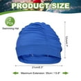 thumbnail image 2 of Uxcell Fabric Swim Cap Polyester Swimming Hat Elastic Swimming Cap for Women and Men Adult Long Hair Blue, 2 of 6