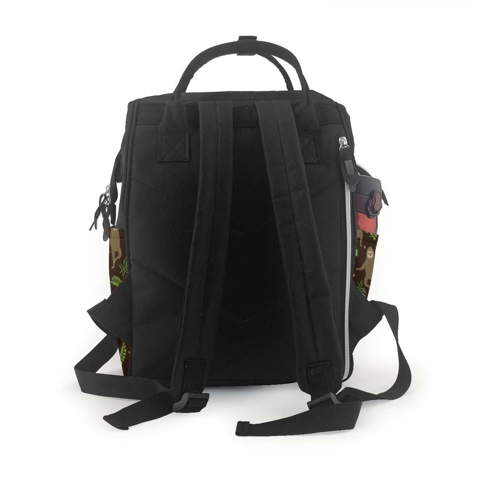 Fuzoiu Sloth Doing Yoga Print Diaper Bag Backpack,Baby Essentials Travel Tote,Multi function Waterproof Diaper Bag, Travel Essentials Baby Bag - Unisex