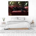 thumbnail image 3 of Mudket Framed Leopard on Red Velvet Sofa Canvas Wall Art, Luxury Cheetah Print Living Room Wall Decor, Trendy Animal Wall Art Ready to Hang - 12"L x 8"W, 3 of 10