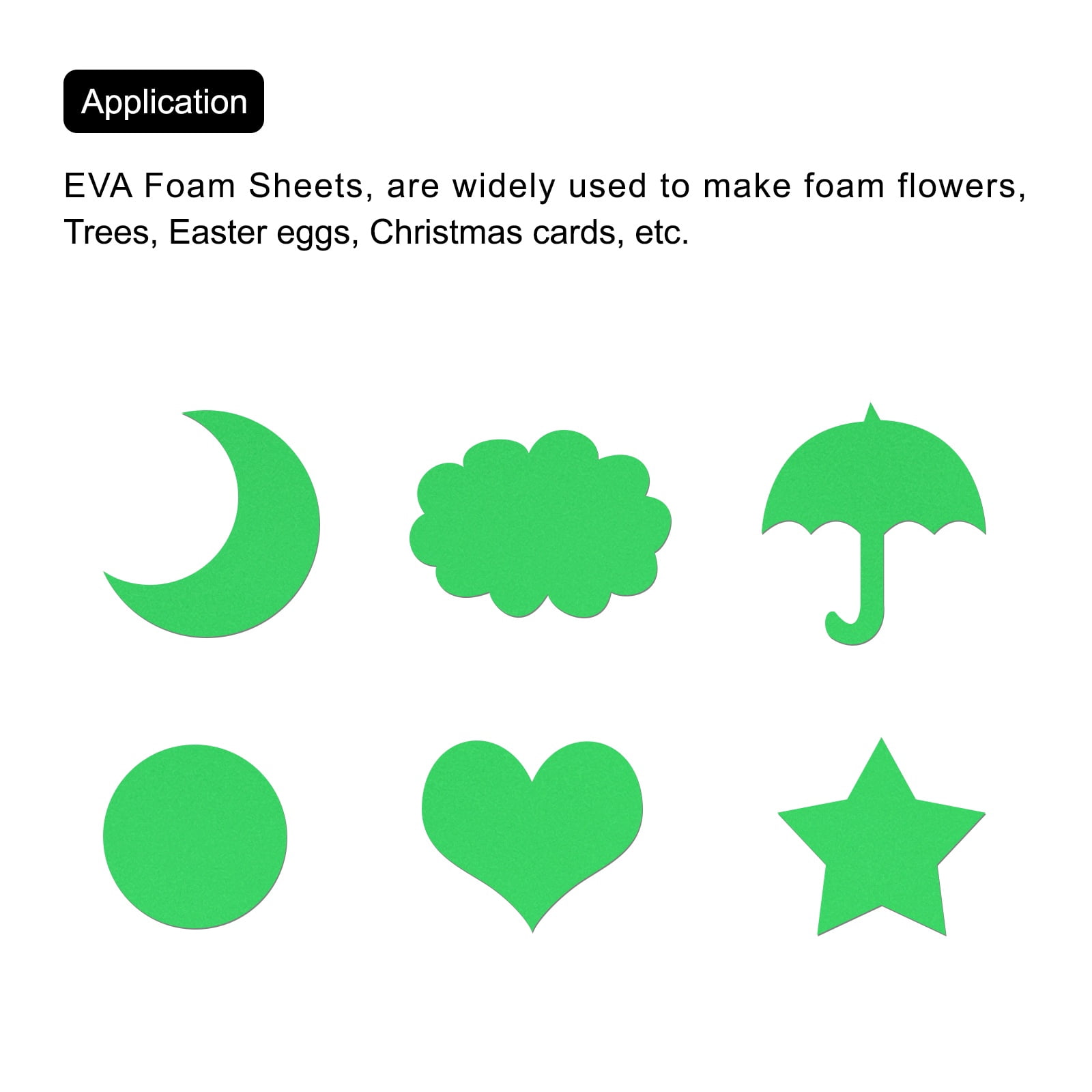 Uxcell EVA Foam Sheets Bright Green 35.4 Inch x 19.7 Inch 2mm Thick Crafts Foam Sheets for Costumes, Arts and Crafts Projects Pack of 5