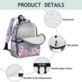 thumbnail image 4 of Purple Butterfly Flower Butterfly Pattern Backpack for School,Cute School Bag,Schoolbag with Adjustable Shoulder Straps & Padded Back,15.25"x11.5"x5.25", 4 of 5