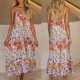 thumbnail image 2 of Cismea - Mini Vestido de Verano con Volantes Florales para Mujer, sin Mangas, con Lazo en El Hombro, LíNea Acampanada, Vestidos Cortos, Vestidos de Playa Cismea falda, 2 of 5