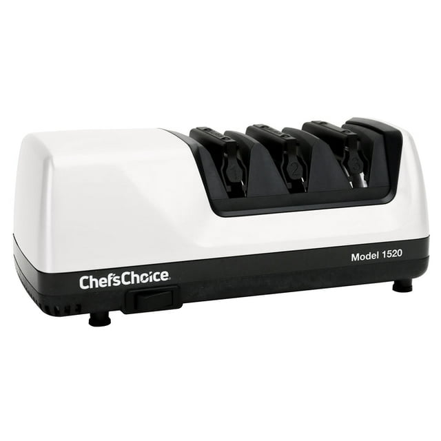 Chef'sChoice Modèle 1520 AngleSelect Affûteur de Couteaux Électrique Professionnel pour Couteaux Droits et Dentelés, Blanc