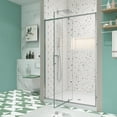 thumbnail image 3 of 56-60" W x 71" H Sliding Shower Door, Piovt Swing Glass Shower Door with 1/4"(6mm) Clear SGCC Tempered Glass, Pivot Frame Sliding Shower Door for Bathroom, Chrome, Reversible Installation, 3 of 7