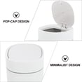 thumbnail image 5 of Mini Trash Can 2 Pcs Desktop Storage Case Household Bin Garbage Plastic Office White, 5 of 6