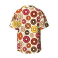 thumbnail image 2 of Xecao offers the Donut for Men's Casual Short-sleeved Shirt, a button-up collared shirt with a pocket, perfect for beach vacations and yacht travel in the 3X-Large size., 2 of 7