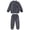Gray, variant on Hrsba Kids Boys and Girls Satin Like Solid Outfit Set Long Sleeve Top and Pants 2 Piece Loungewear Winter Home Everyday Wear Set