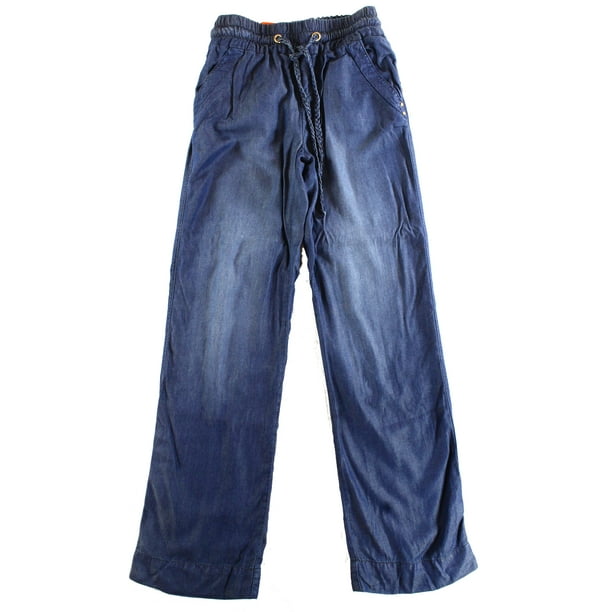 INC INC NEW Blue Womens Size 0 Relaxed WideLeg PullOn Drawstring