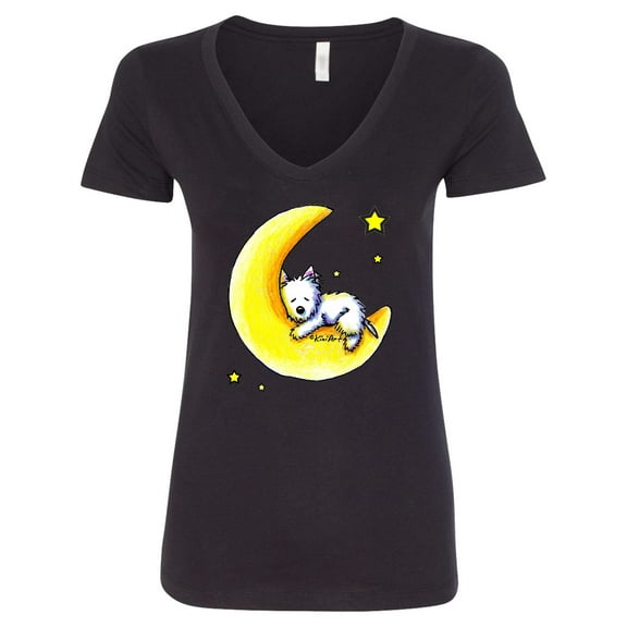 Inktastic Lunar Love Westie Women's V-Neck T-Shirt