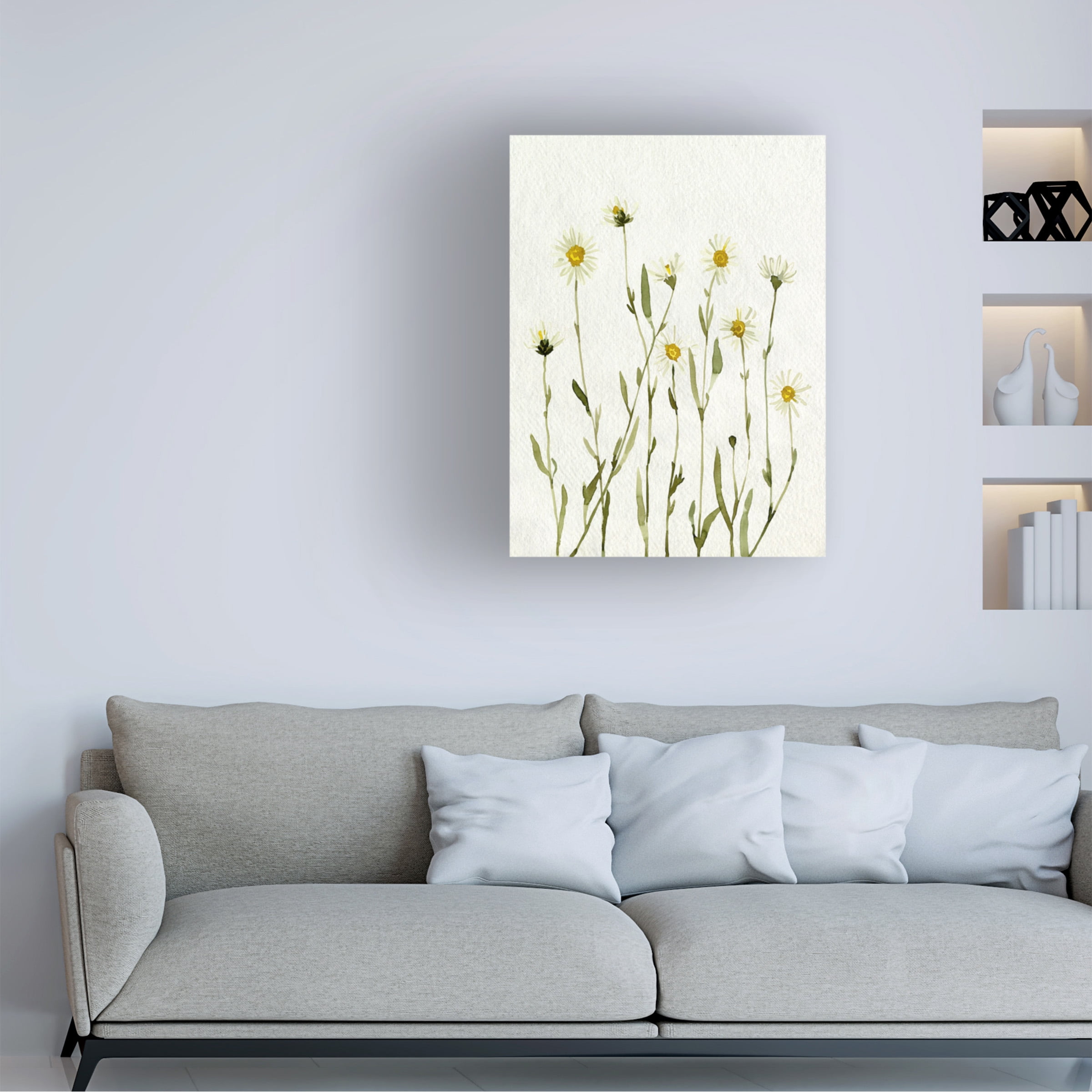 Emma Caroline 'White Antique Daisies II' Canvas Art