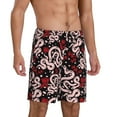 thumbnail image 2 of Pofeuu Snake And Rose Print Men's Soft Woven Elastic Waistband Sleep Pajama Short-Small, 2 of 6