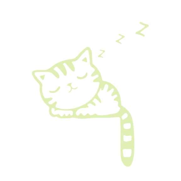 Luminous Light Switch Decal 1Pc Glow in The Dark Cute Sleepy Cat Pet Animal Pattern Wall Stickers Light Switch Decor