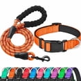 thumbnail image 1 of Set de collar y correa para perros Ladoogo, neopreno reflectante, naranja, 1 of 7