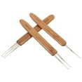 thumbnail image 3 of hekezhi 3pcs Dreadlock Crochet Hook Set Bamboo Handle Loc Needle Hair Dreads Crochet Needle Interlocking Tool for Locs Braid Craft, 3 of 5