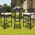3 Piece High Top Patio Set, Modern Bar Height Bistro Set with High Top