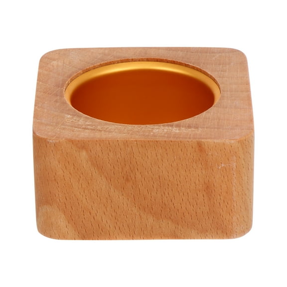 STRANDCHIC Khaki Wooden Flower Pot for Small Plants Decorative Planter Indoor Outdoor 1 Pc