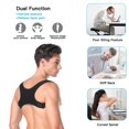 thumbnail image 3 of Posture corrector back support back smoother shoulder strap posture trainer posture corrector for men and women posture improve the back trainer with elastic seams (black), 3 of 7