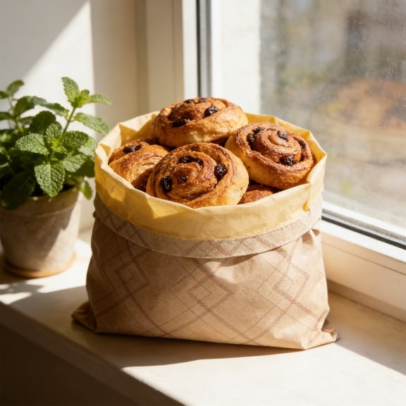 Hiroekza Zipper Beeswax Bread Bag Reusable Food Storage Bag Double Layer Beeswax Wrap Bag With Buckle Fresh Keeping Bag For Bread Fruit Vegetables Snacks