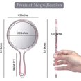 thumbnail image 2 of Hand Mirror Double Sided Handheld Mirror 1x/ 2x Magnifying Glass With Handle Transparent Hand Mirror Round Makeup Mirror(clear), 2 of 5