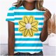 thumbnail image 1 of Fiudx Ofertas Del Día Camiseta Estampada Informal y de Moda para Mujer con Cuello Redondo y Top de Manga Corta, 1 of 3