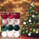 thumbnail image 3 of xihome Adornos navideños de terciopelo de 8 cm, paquete de 12 unidades con hilo dorado, juego de decoraciones para rbol de Navidad para coronas festivas, 3 of 8