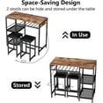 thumbnail image 5 of Gyfimoie 3 Pcs Metal Frame Bar Set with Wine Rack and Power Outlet, Brown/Black, 5 of 9