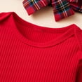 thumbnail image 4 of CAICJ98 Baby Girl Christmas Clothes Plaid Outfits Long Sleeve Romper Overall Skirt Dress Cute Newborn Outfit Red,Size 3-6 Months, 4 of 7