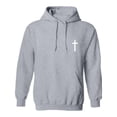 thumbnail image 4 of Christian Hoodies for Men Drawstring Faith Jesus Graphic Long Sleeve Pullover Tops Fall Winter Warm Sweatshirts with Pockets Light Gray S, 4 of 4