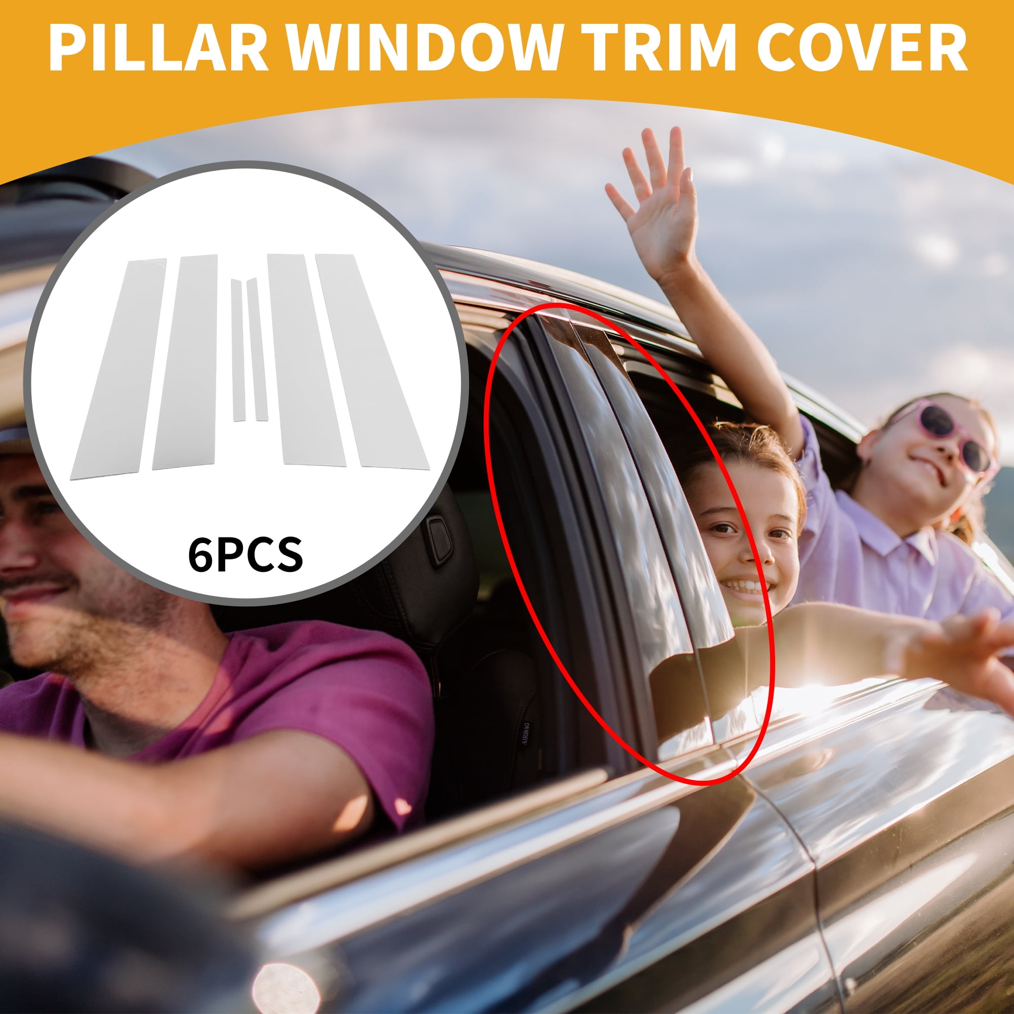 Unique Bargains 6Pcs Window Trim For Toyota Camry 2006-2011 Chrome Silver Tone