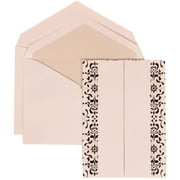 JAM Paper® Wedding Invitation Set, Large, 5 1/2" x 7 3/4"- White Card with Purple Lined Envelope and Black Castilian Set, 50/pack