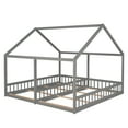 thumbnail image 4 of MODERNLUXE Wood Twin Size Platform Bed, House Floor Two Beds in One, Two Shared Beds, Gray, 4 of 9