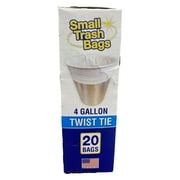 Basic 4 Gallon Twist Tie Bathroom Bags, 20 Bags