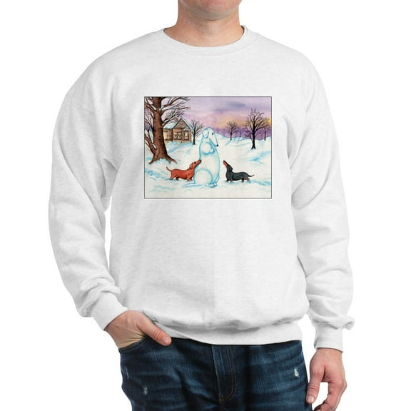CafePress - Snow Dachshunds Sweatshirt - Crew Neck Sweatshirt