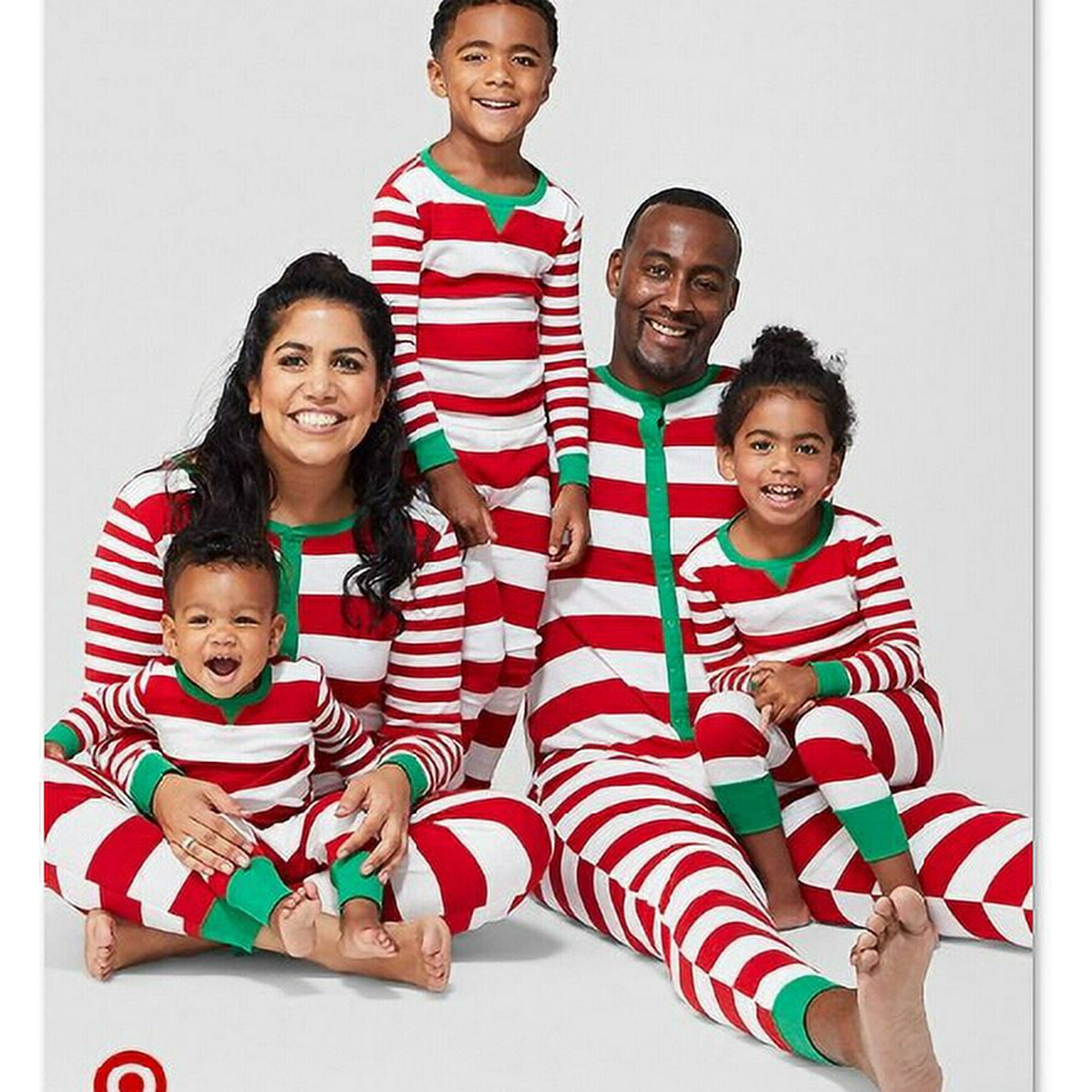 Striped christmas pajamas for family sale