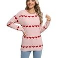 thumbnail image 3 of Heart Sweater for Women Valentine's Day Cute Crewneck Sweaters Casual Loose Lightweight Knit Pullover Jumper Tops Shermie, 3 of 6