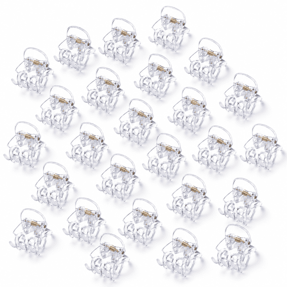 Hair Clip,24 Pcs Small Mini Hair Claw Clips for Girls and Women,Non-Slip Plastic Tiny Jaw Clips,Clear